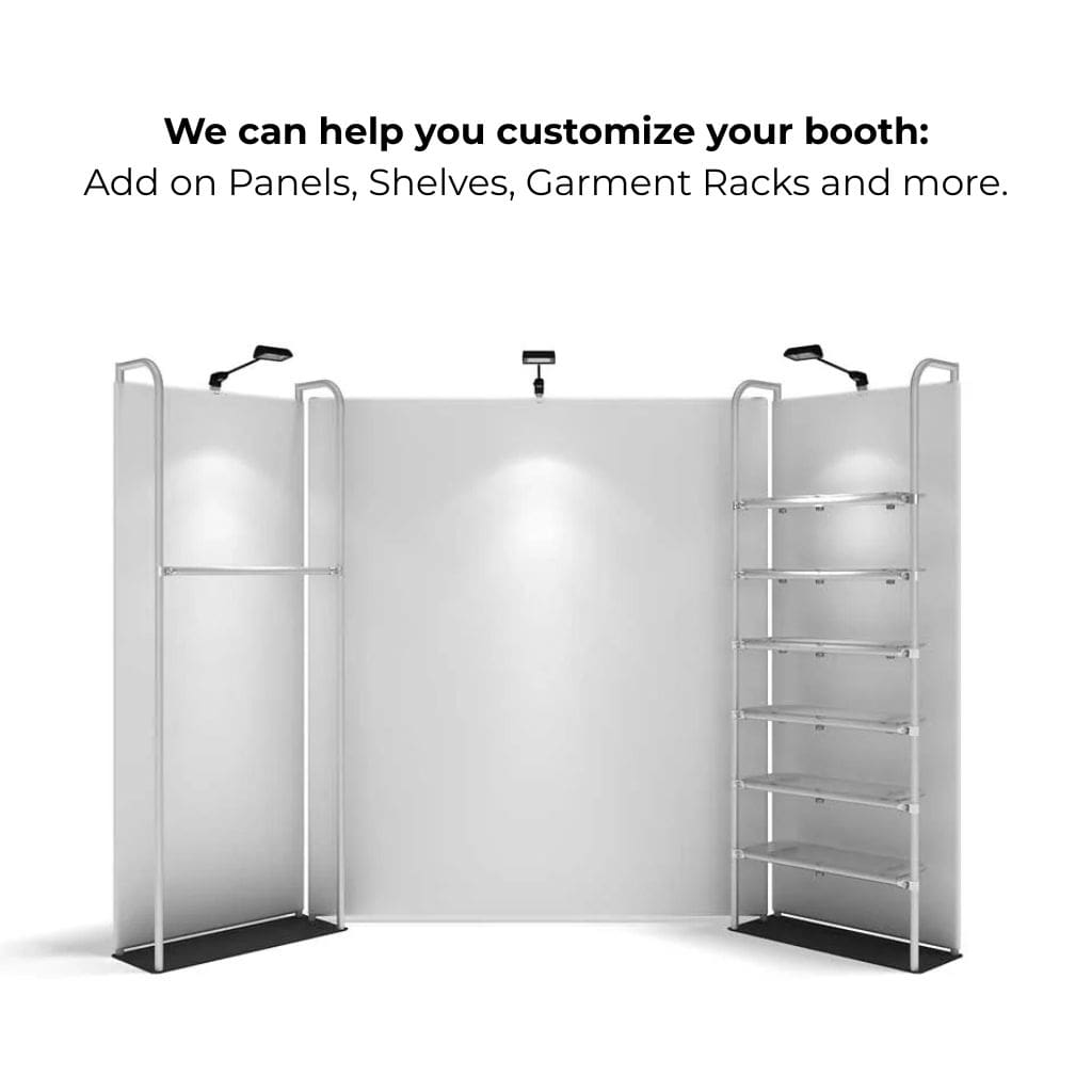 10 x 10 WaveLine Deluxe Media Merchandiser Trade Show Booth