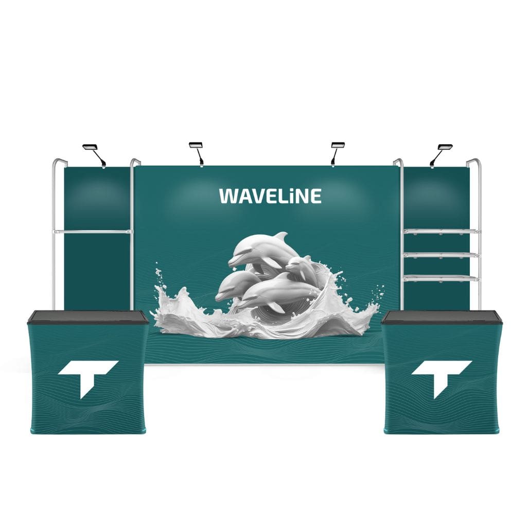 10 x 20 WaveLine Merchandiser Trade Show Booth