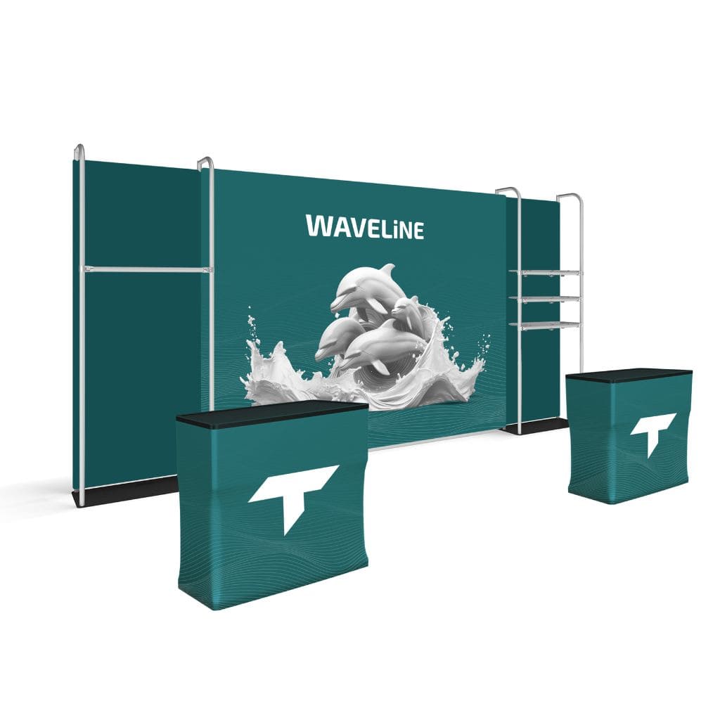 10 x 20 WaveLine Merchandiser Trade Show Booth
