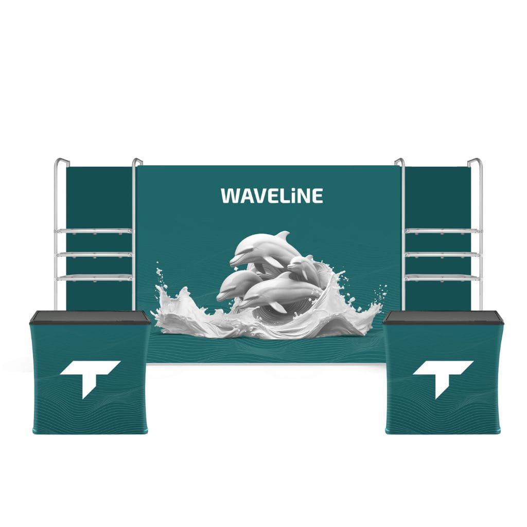 10 x 20 WaveLine Merchandiser Trade Show Booth