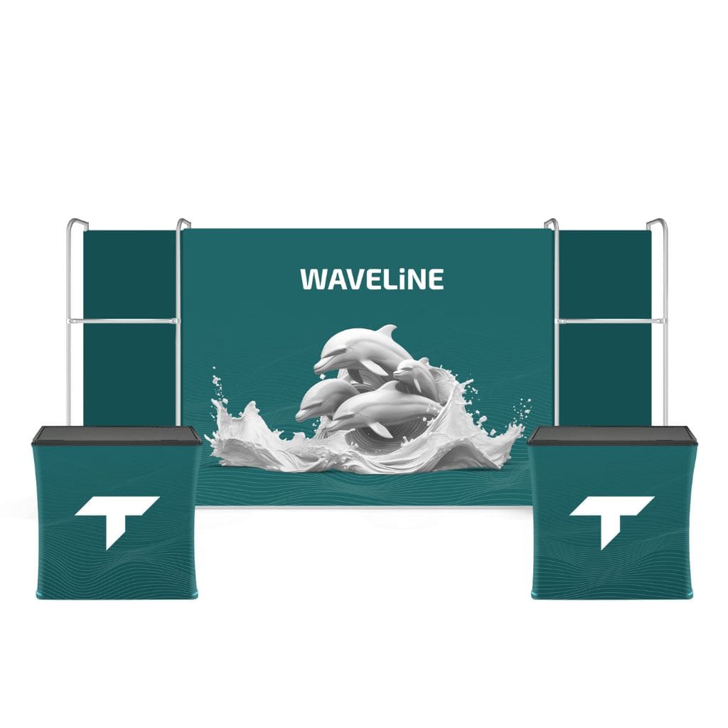 10 x 20 WaveLine Merchandiser Trade Show Booth