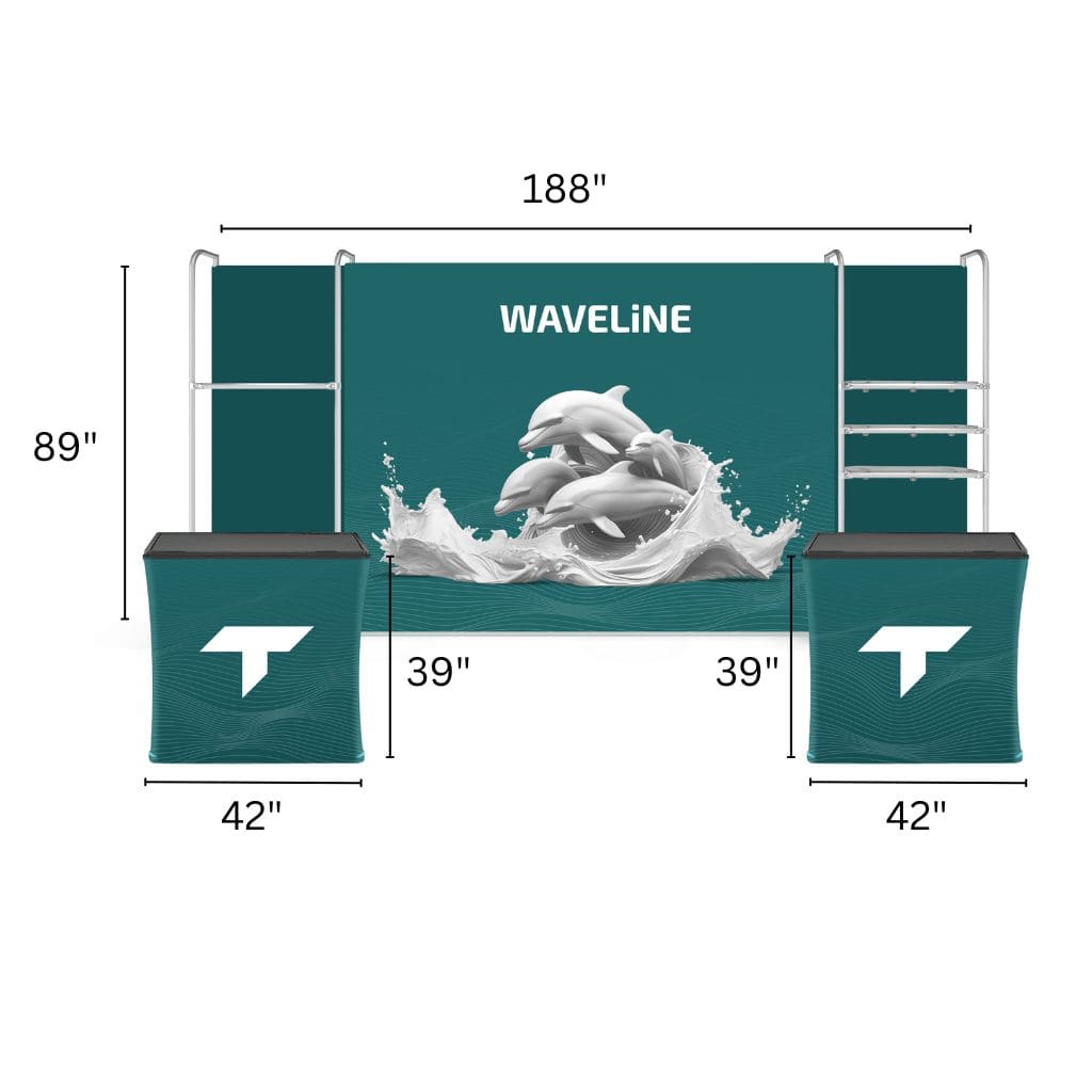 10 x 20 WaveLine Merchandiser Trade Show Booth
