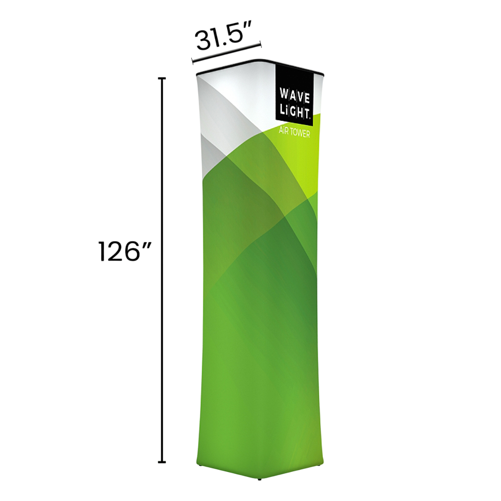 10.5' WaveLight Air Backlit Inflatable Square Tower