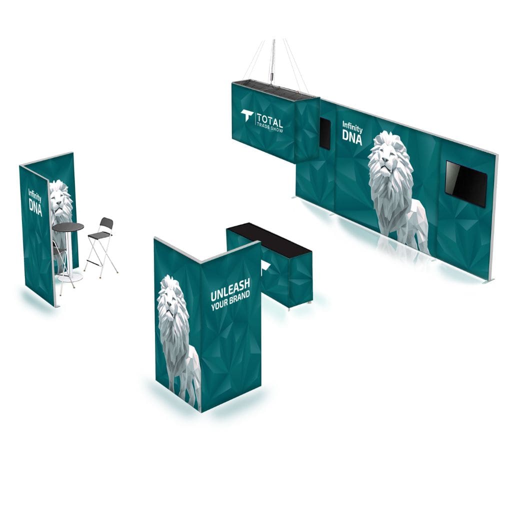 20 x 20 Infinity DNA Peninsula Trade Show Booth Kit 2