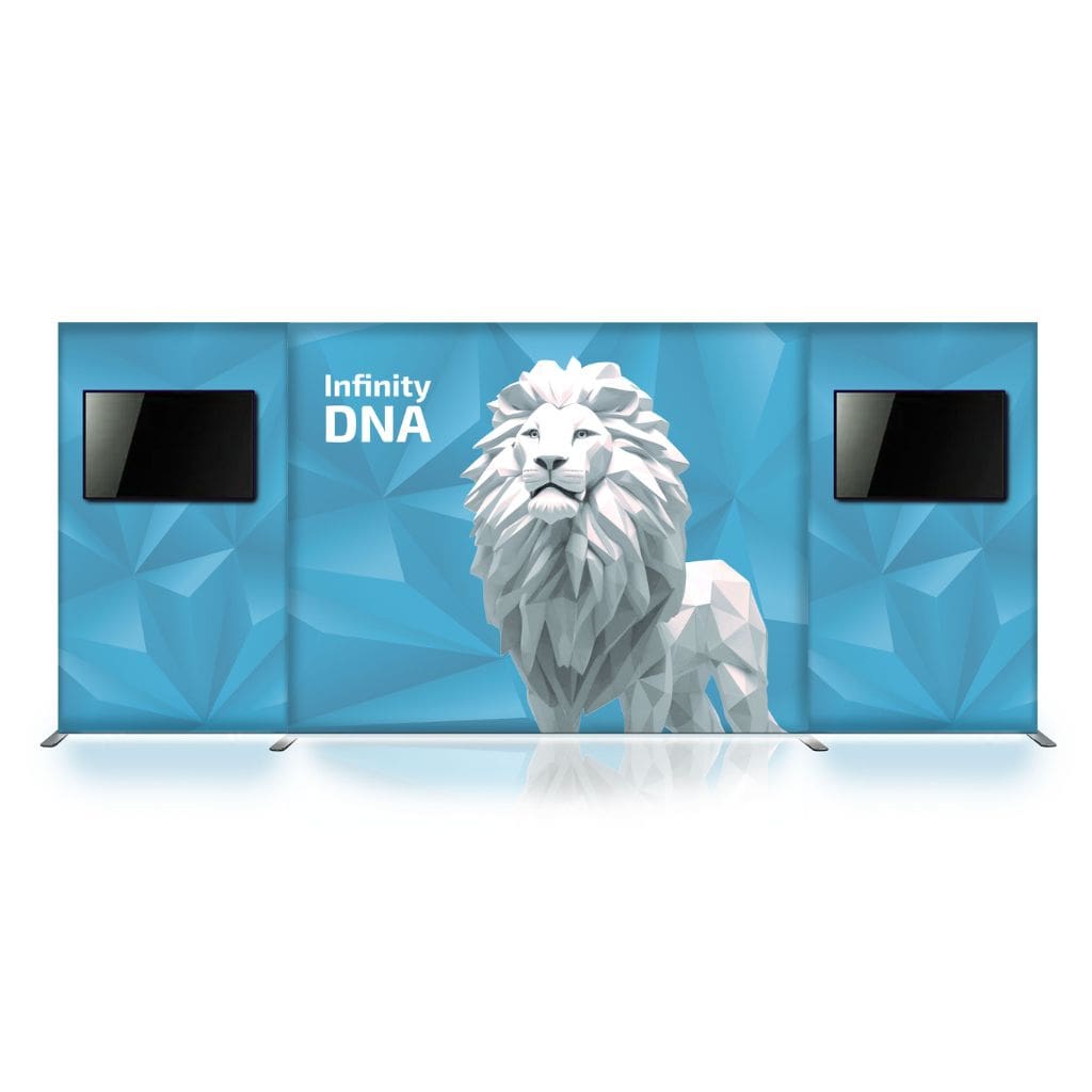 20 x 20 Infinity DNA Peninsula Trade Show Booth Kit 1