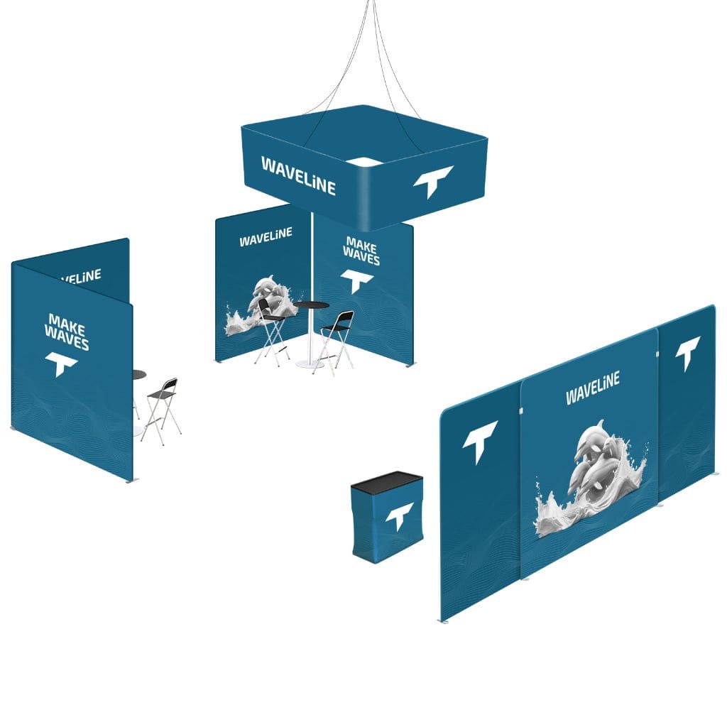 20 x 20 WaveLine Media Peninsula Trade Show Booth