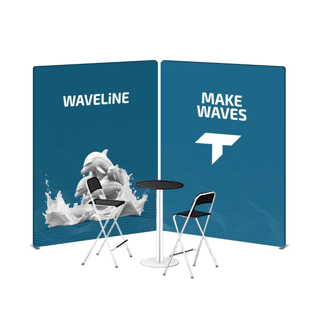 20 x 20 WaveLine Media Peninsula Trade Show Booth