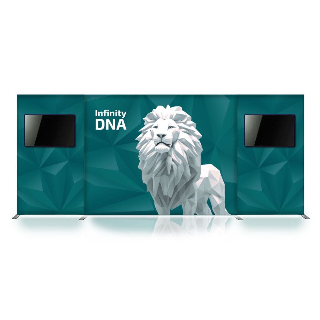 20 x 20 Infinity DNA Peninsula Trade Show Booth Kit 2